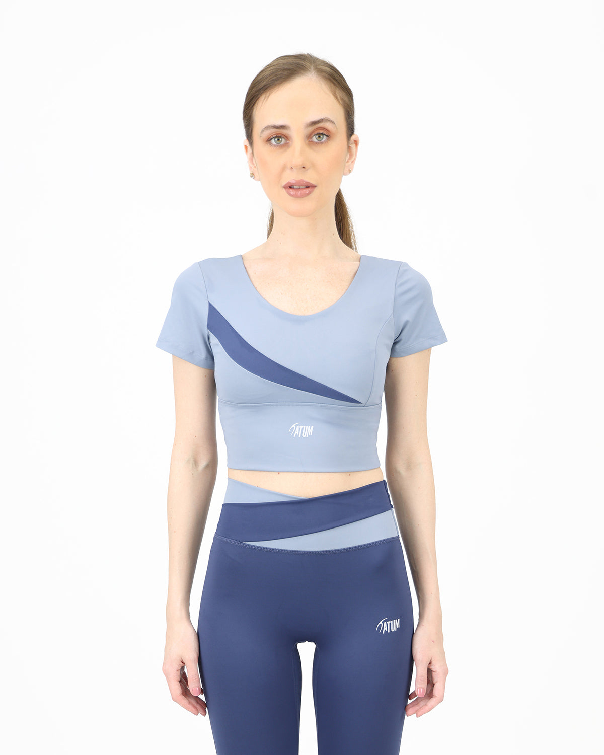Asymmetric Crossover Blue Top-Atum -95990789