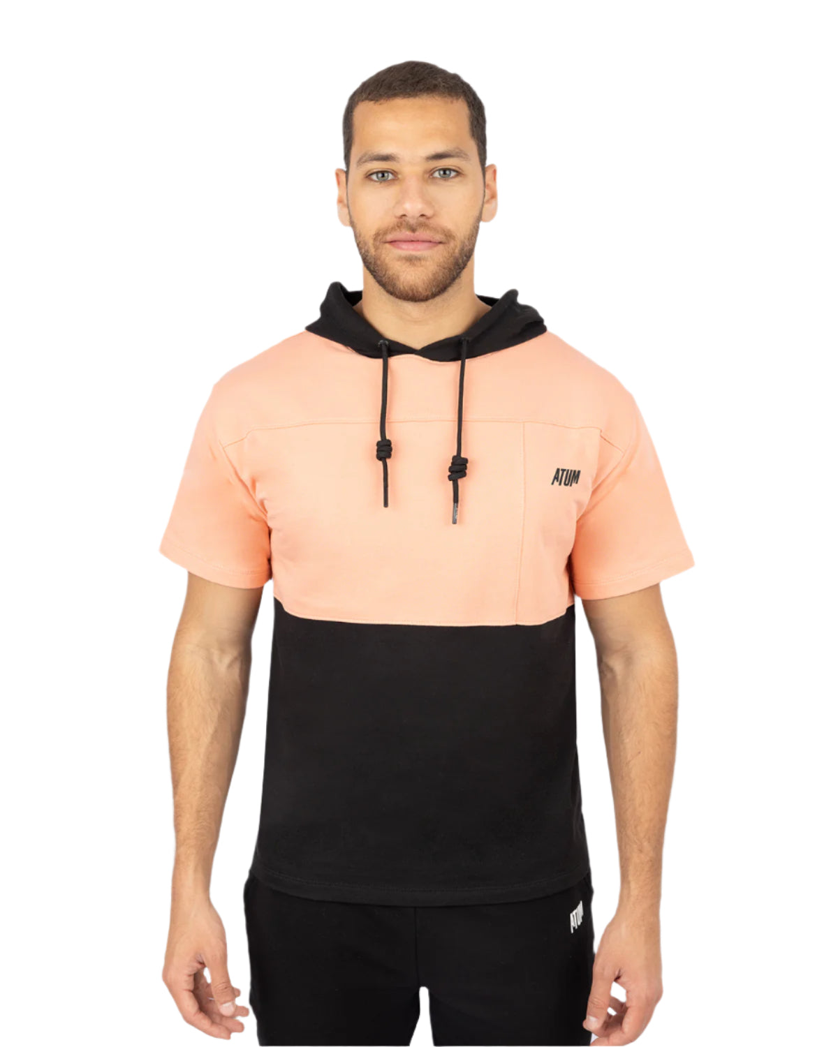 Half Sleeve Coral Hoodie-Atum -59191786