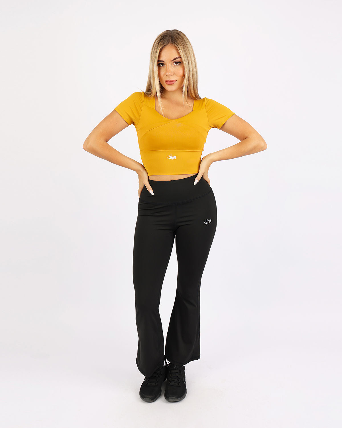 Wide Leg Yoga Black Leggings-Atum -15377668