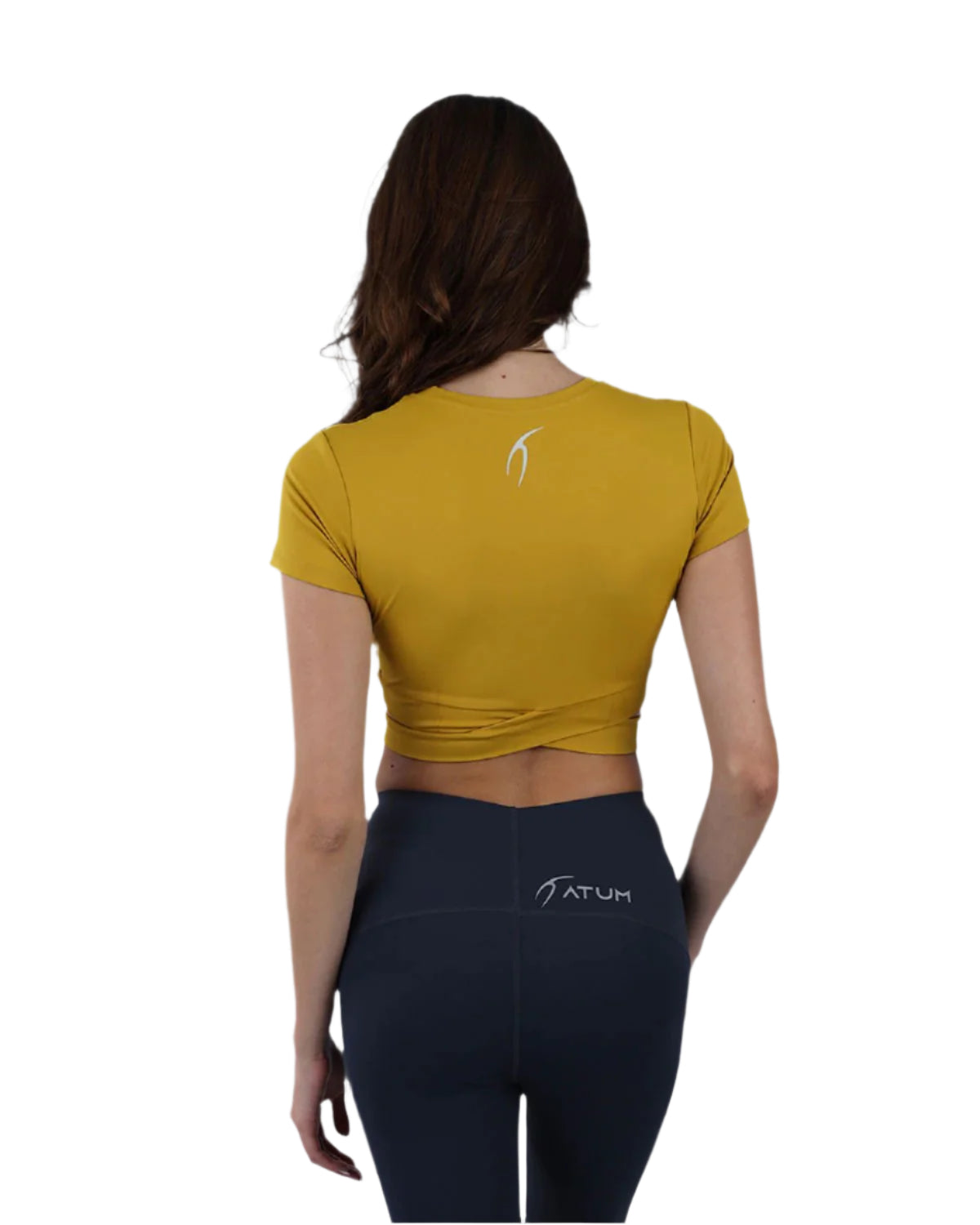 Twisted Short Sleeves Yellow Crop Top-Atum -93207723