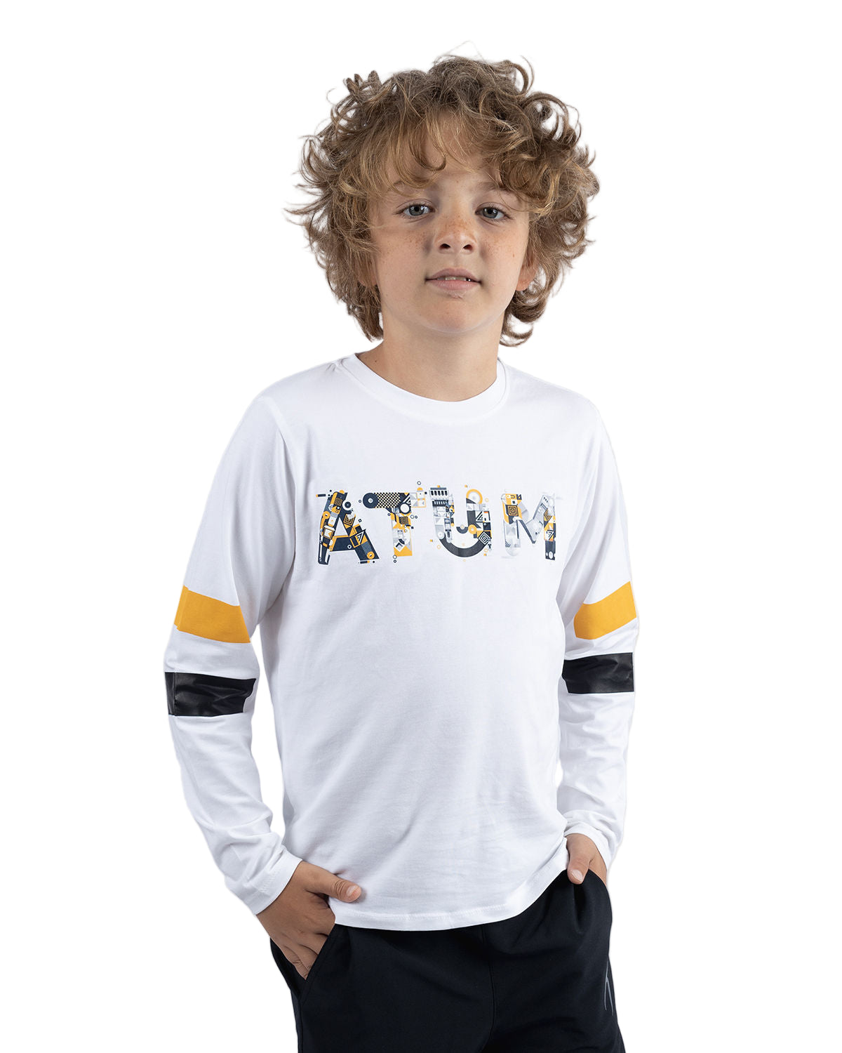 Long Sleeves Boy's Training White T-Shirt-Atum -76594614