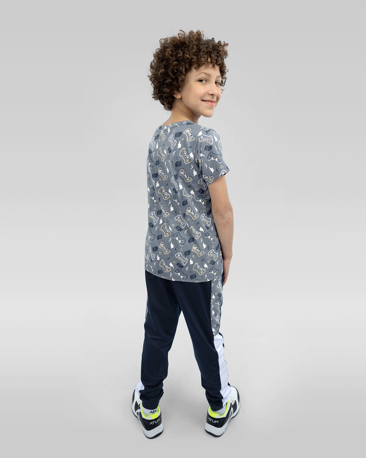 Boy's Graphic Navy Sweatpants-Atum -77933337