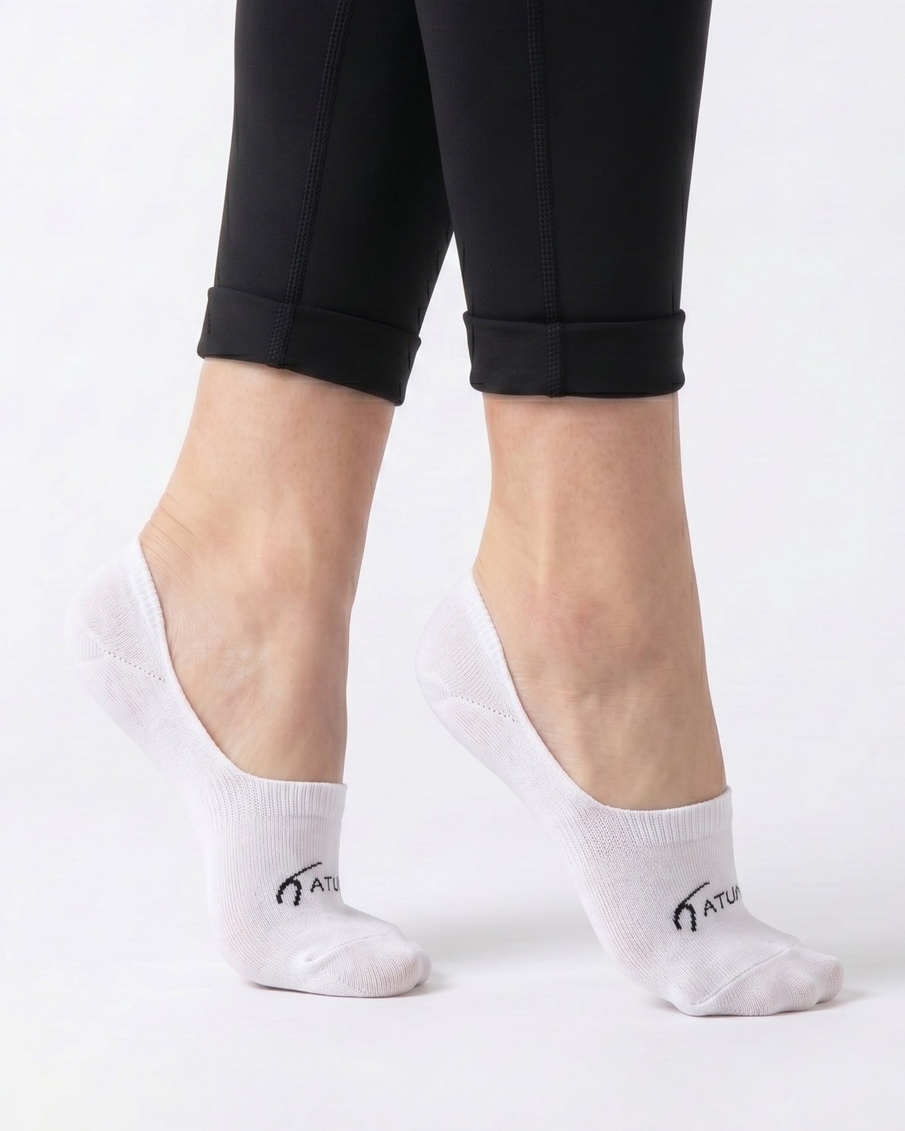 Unisex No Show White Socks-Pack of 3-Atum -1109488
