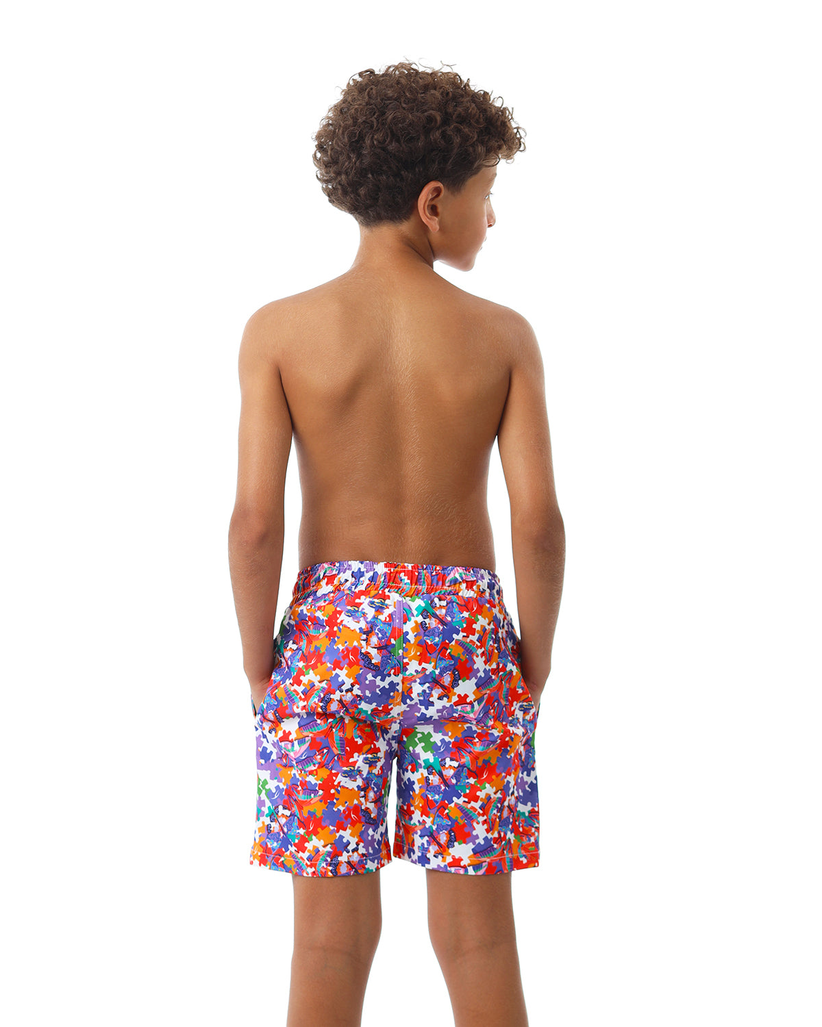 Puzzle Boy's Purple Swim Short-Atum -83285319