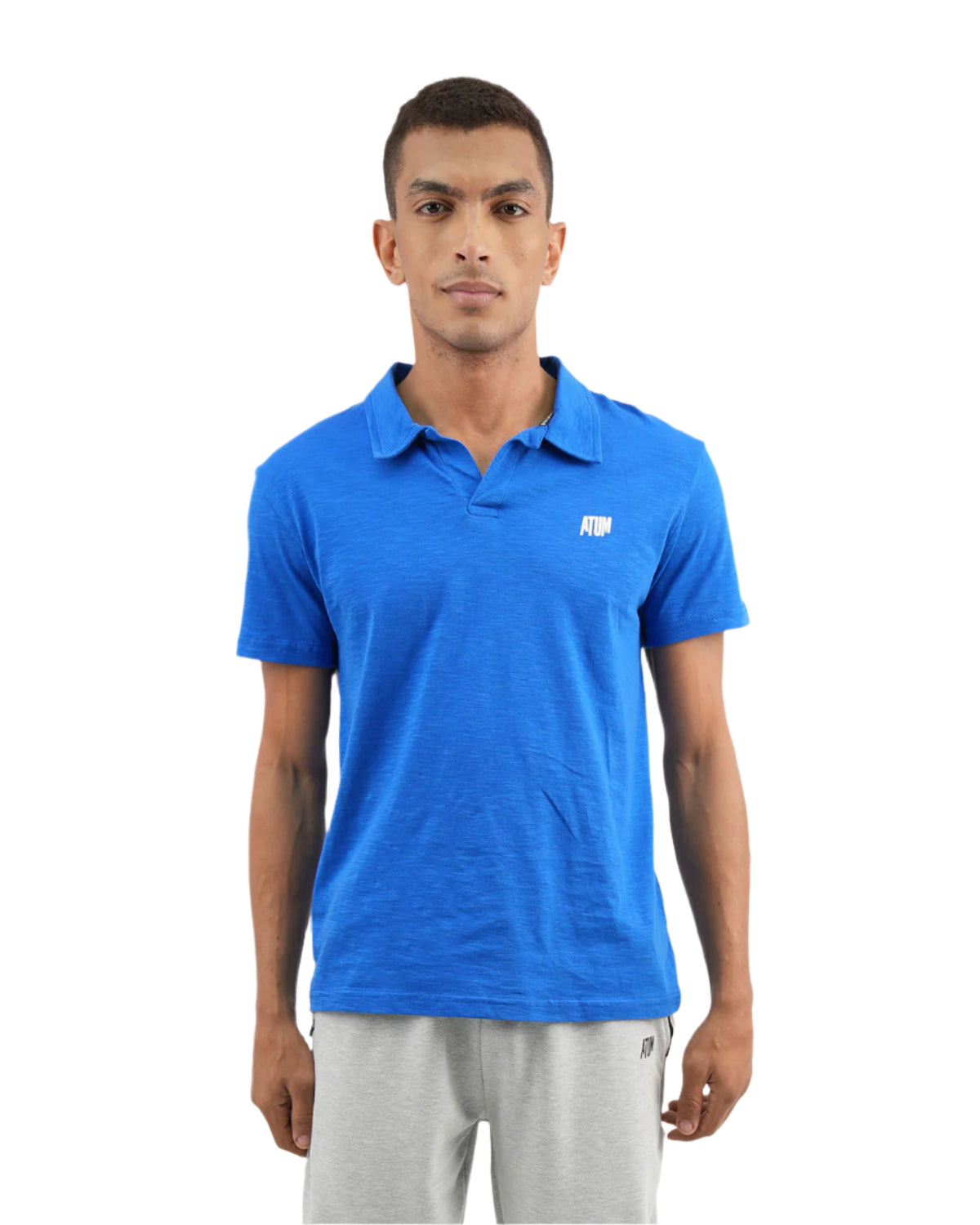 Comfort Slub Blue Polo Shirt-Atum -43501511
