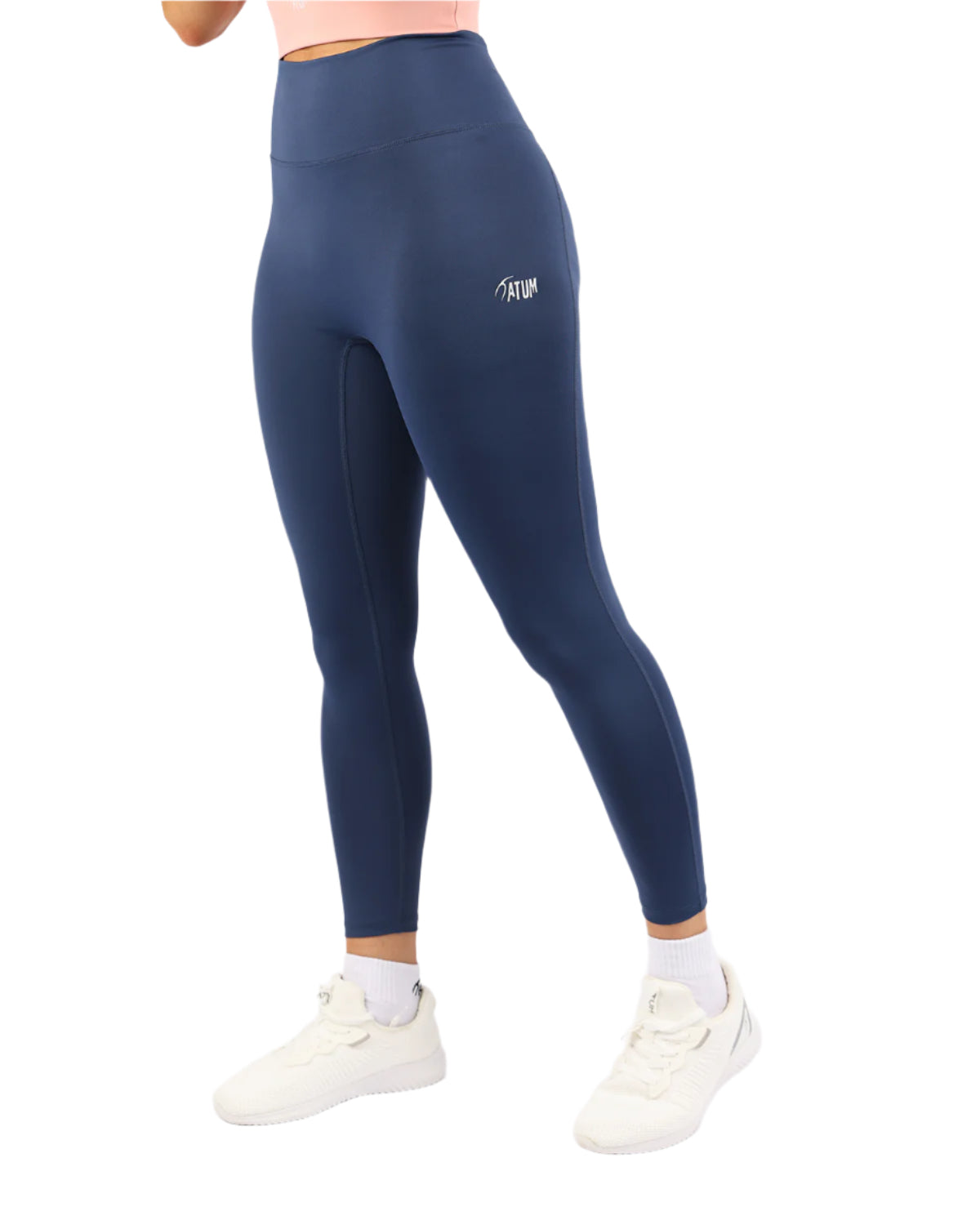 Curve Accent High-Rise Navy Leggings-Atum -98756436