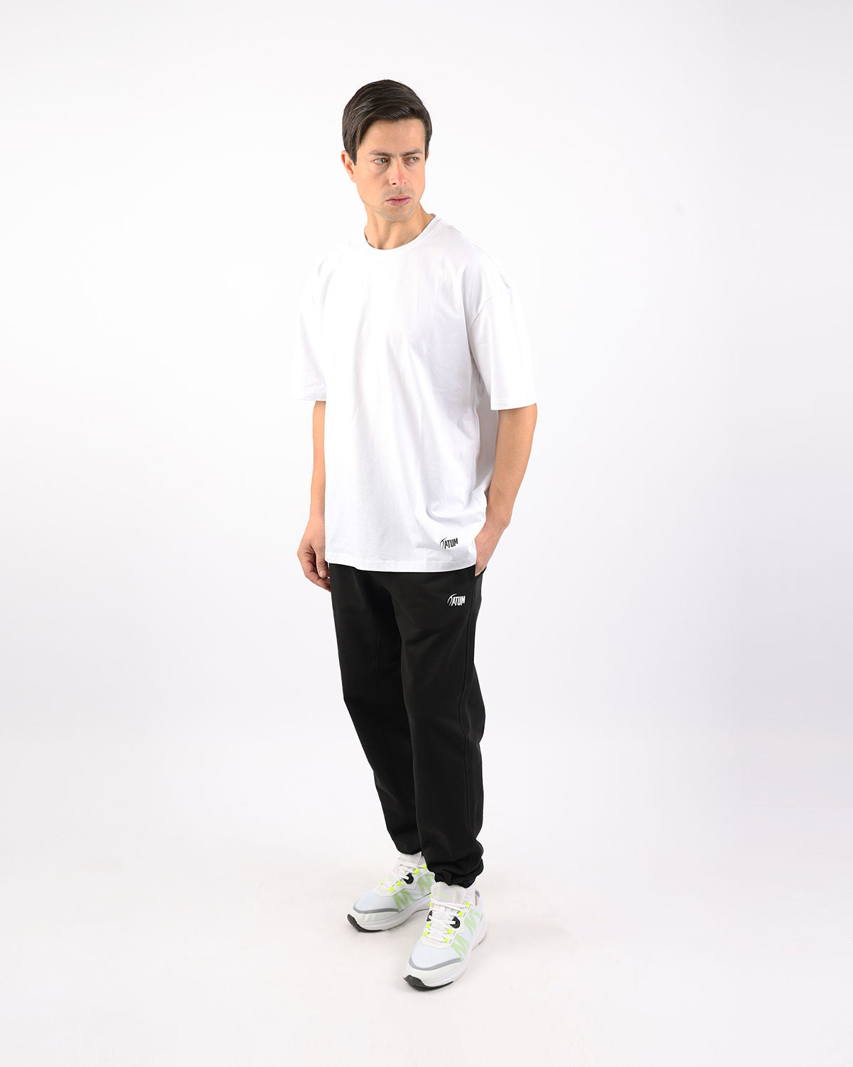 OverSized Basic Men's White T-Shirt-Atum -19269734