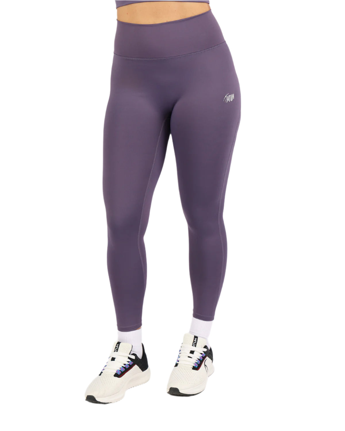 Curve Accent High-Rise Violet Leggings-Atum -53098082