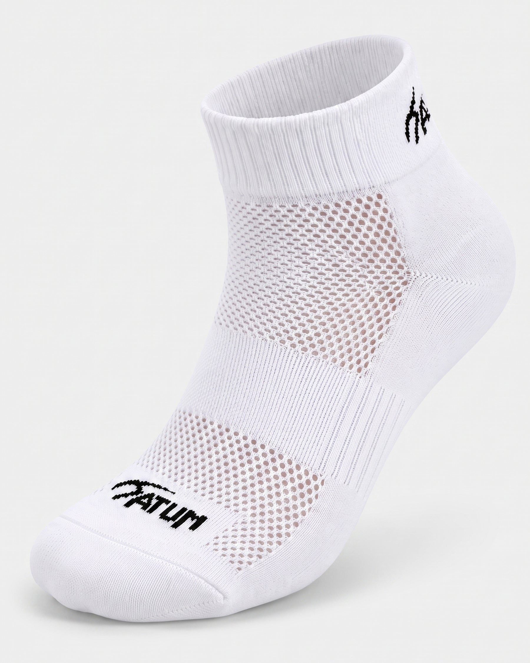 Unisex White Half Socks With Net-Atum -25270541