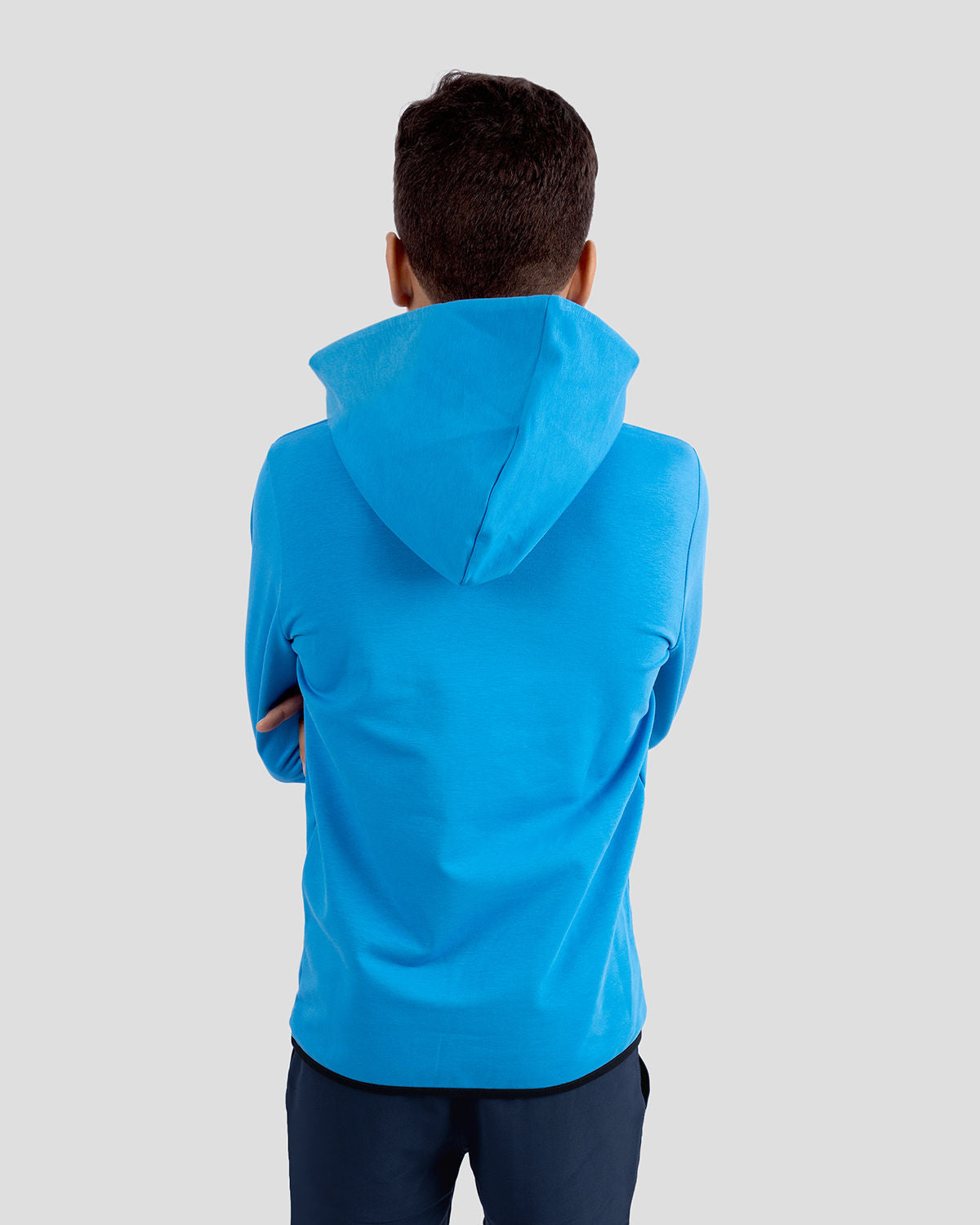 High-Neck Boy's Blue Hoodie-Atum -76982349