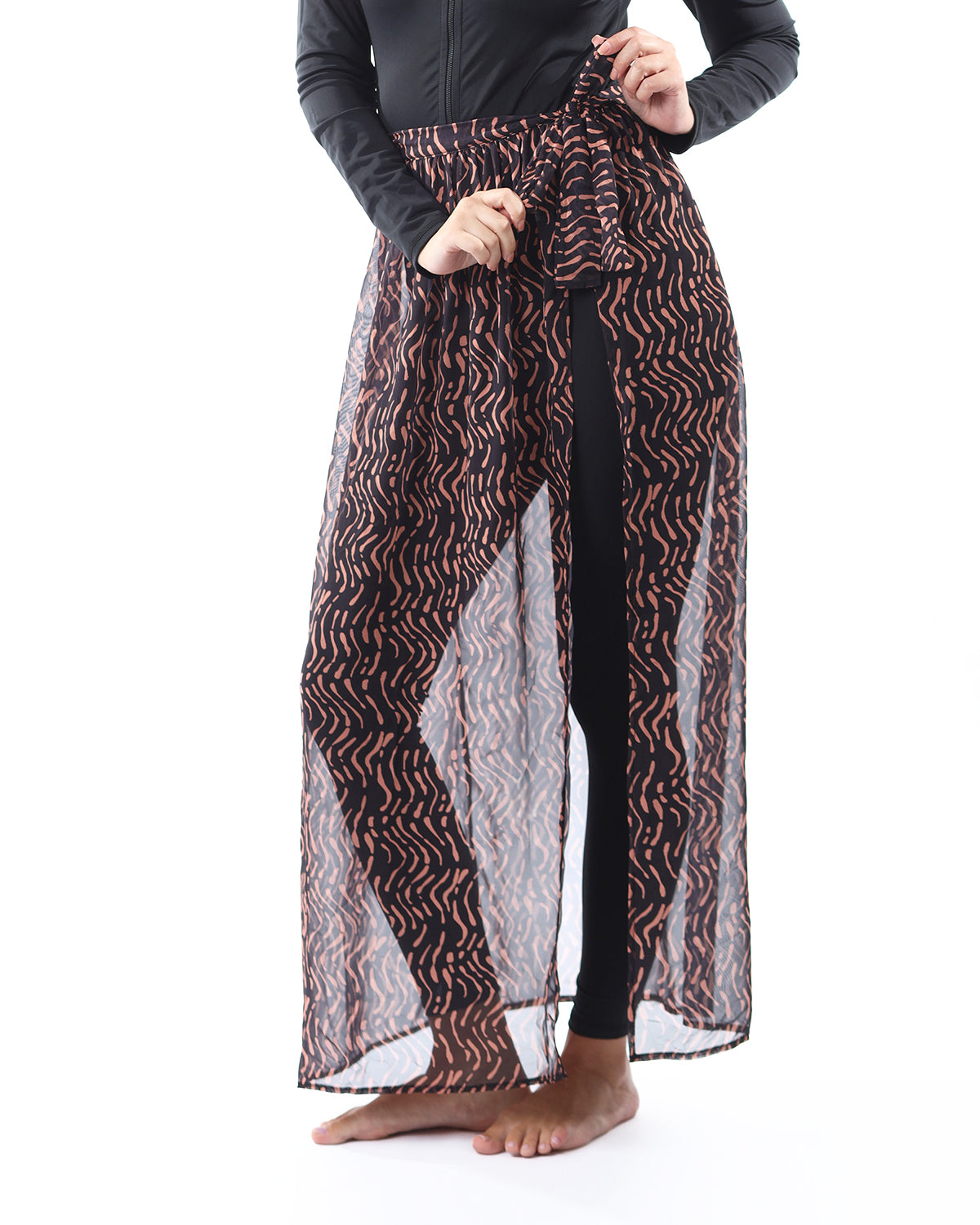 Midnight Waves Black Cover-Up Skirt-Atum -51042641