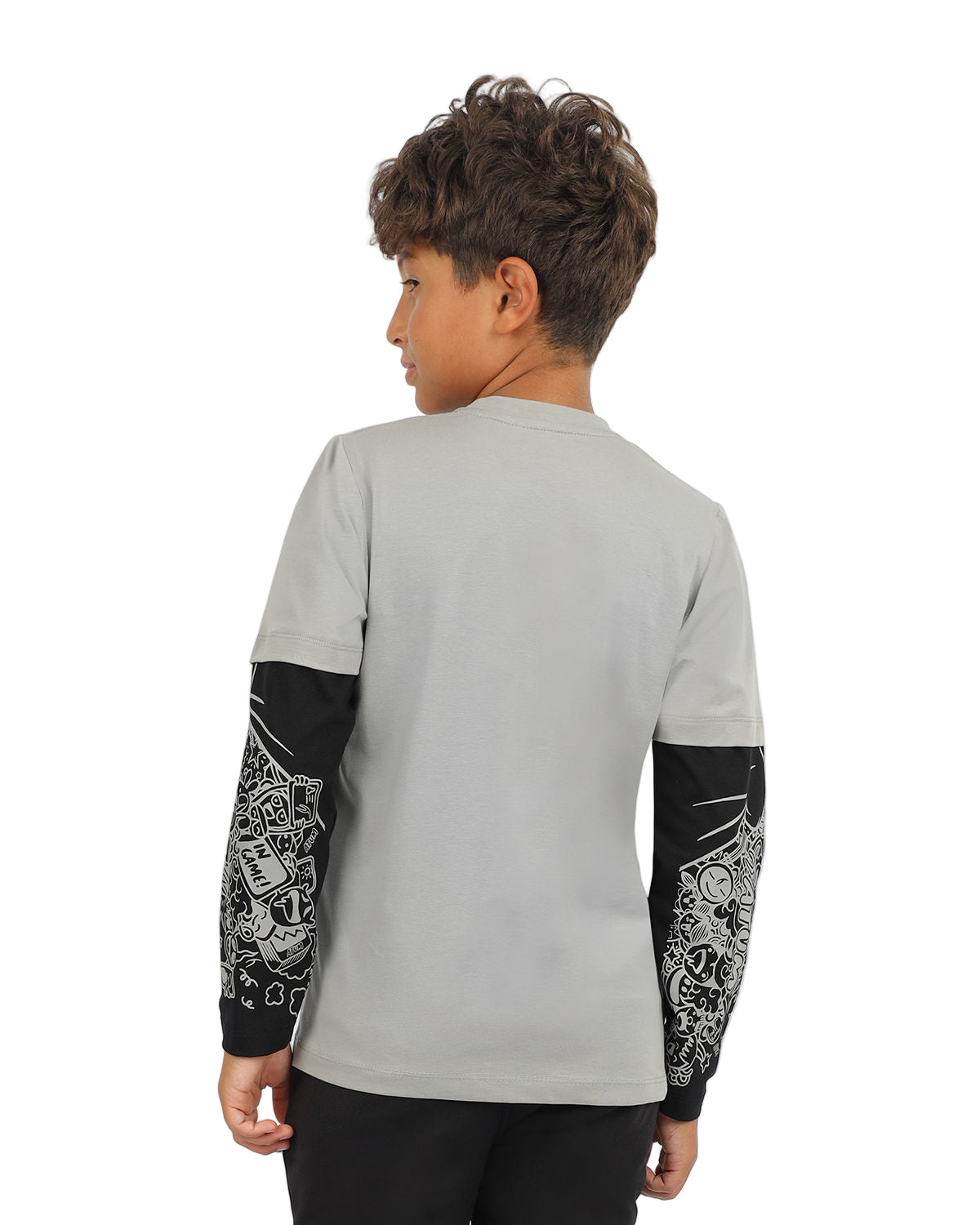 Cotton Boy's Gray T-Shirt-Atum -90008126