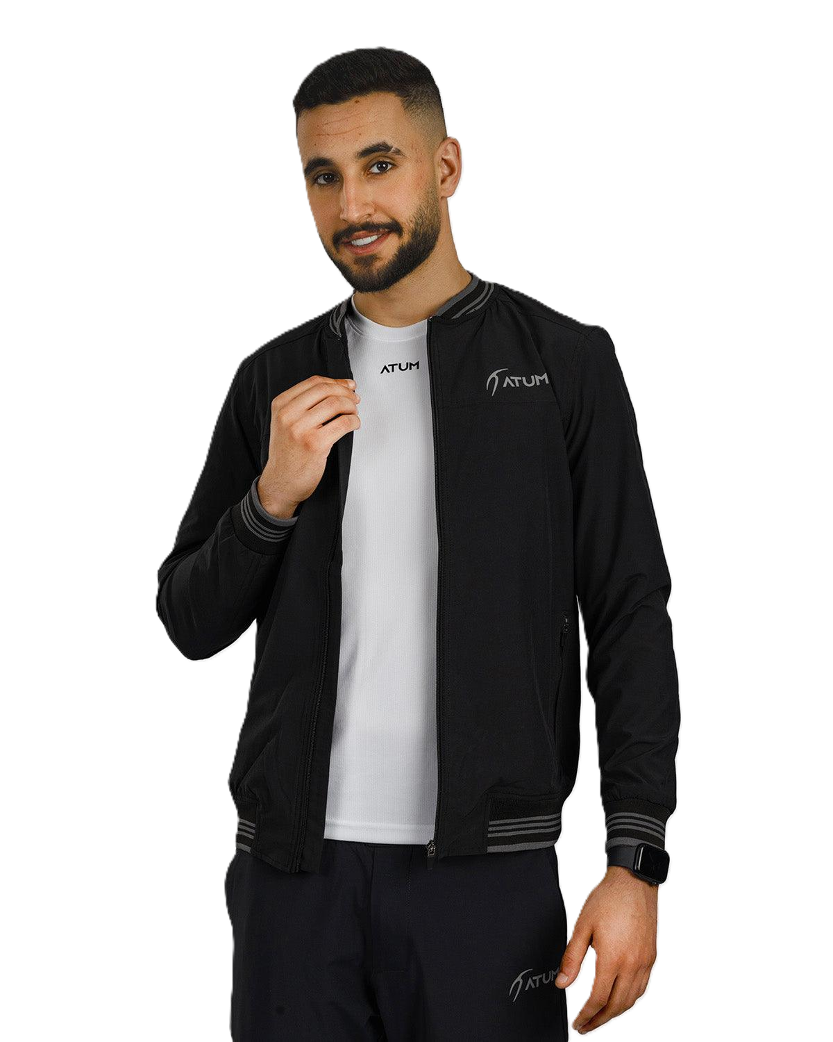 Windbreaker Black Jacket-Atum -73648704