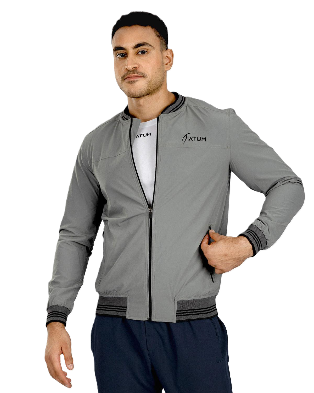 Windbreaker Gray Jacket-Atum -61705855