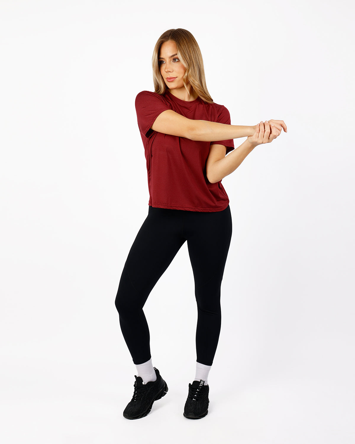 Hyper Short-Sleeves Burgundy Training Top