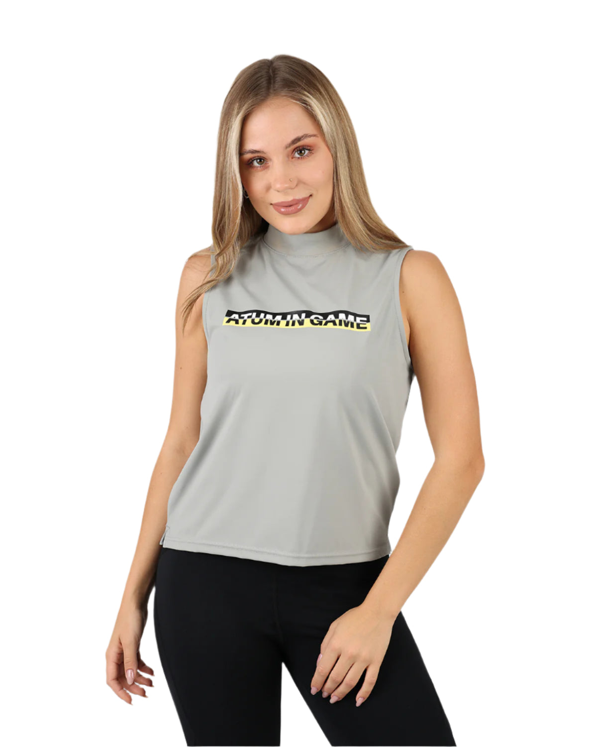 Sleeveless Training Gray Tank Top-Atum -71544231