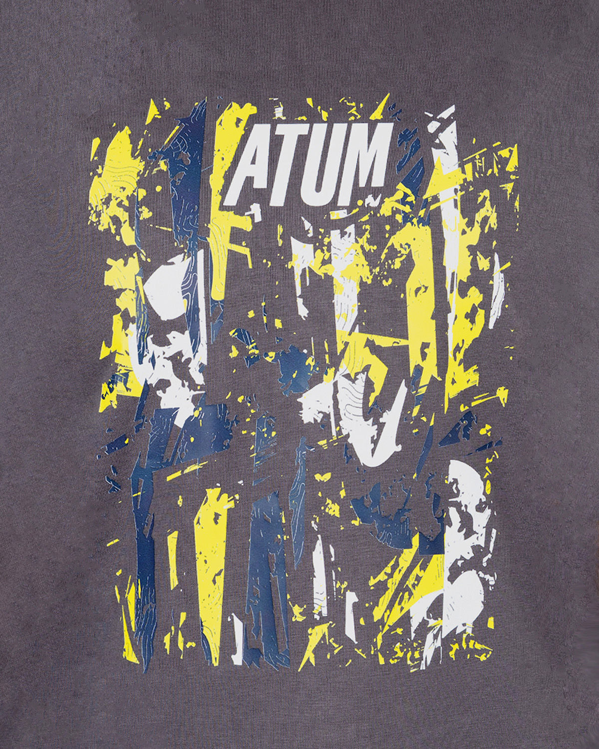 Oversize Printed Women's Gray T-Shirt-Atum -41242823