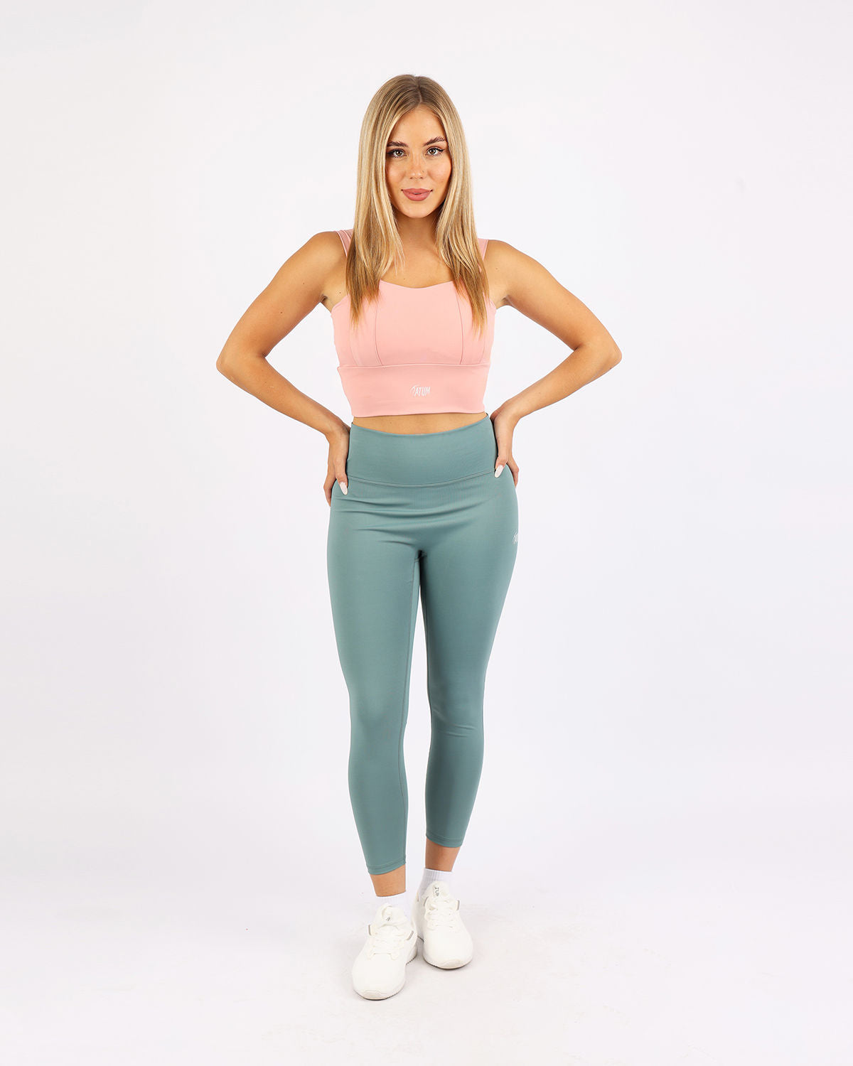 Curve Accent High-Rise Green Leggings-Atum -99678692