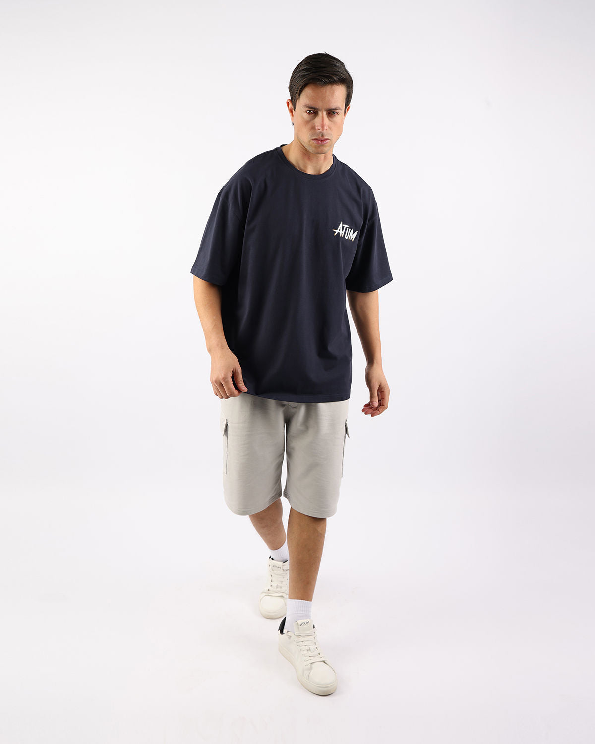 Essential Cargo Men's Gray Shorts-Atum -85010732