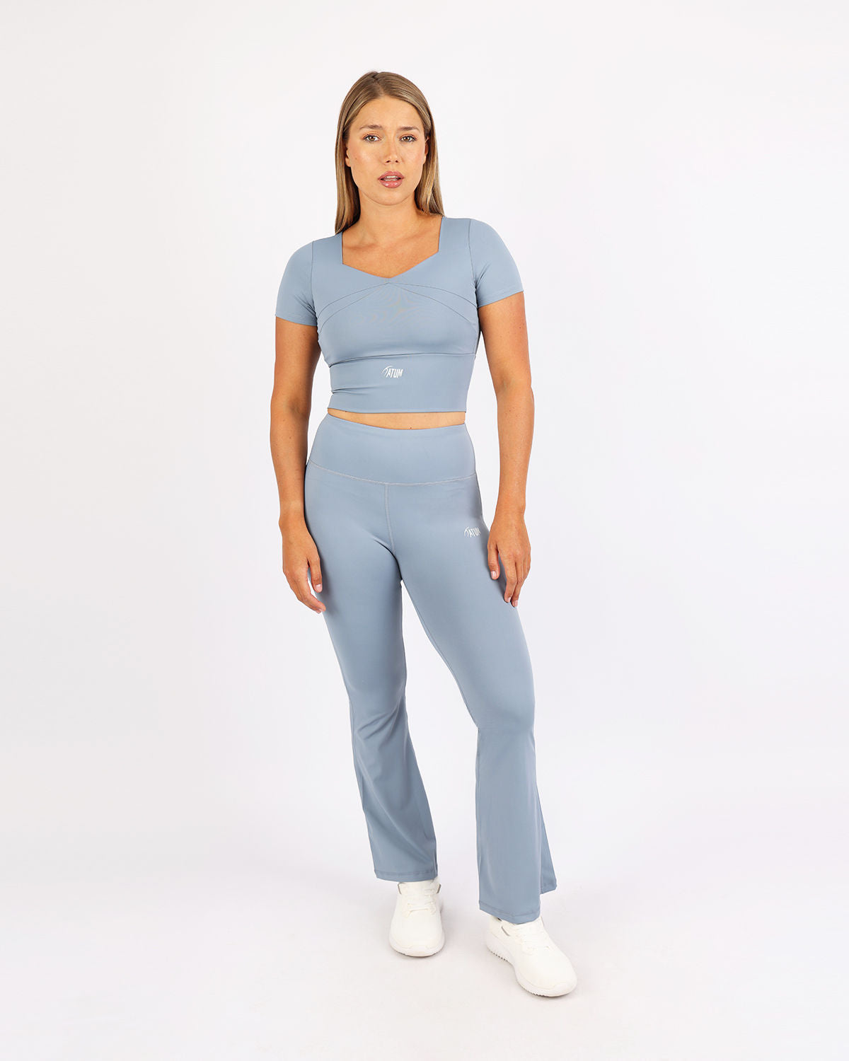 Wide Leg Yoga Light Blue Leggings-Atum -85743629