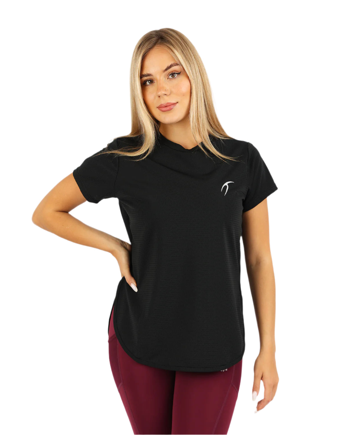 Short-Sleeve Breathable Black Top-Atum -74514580