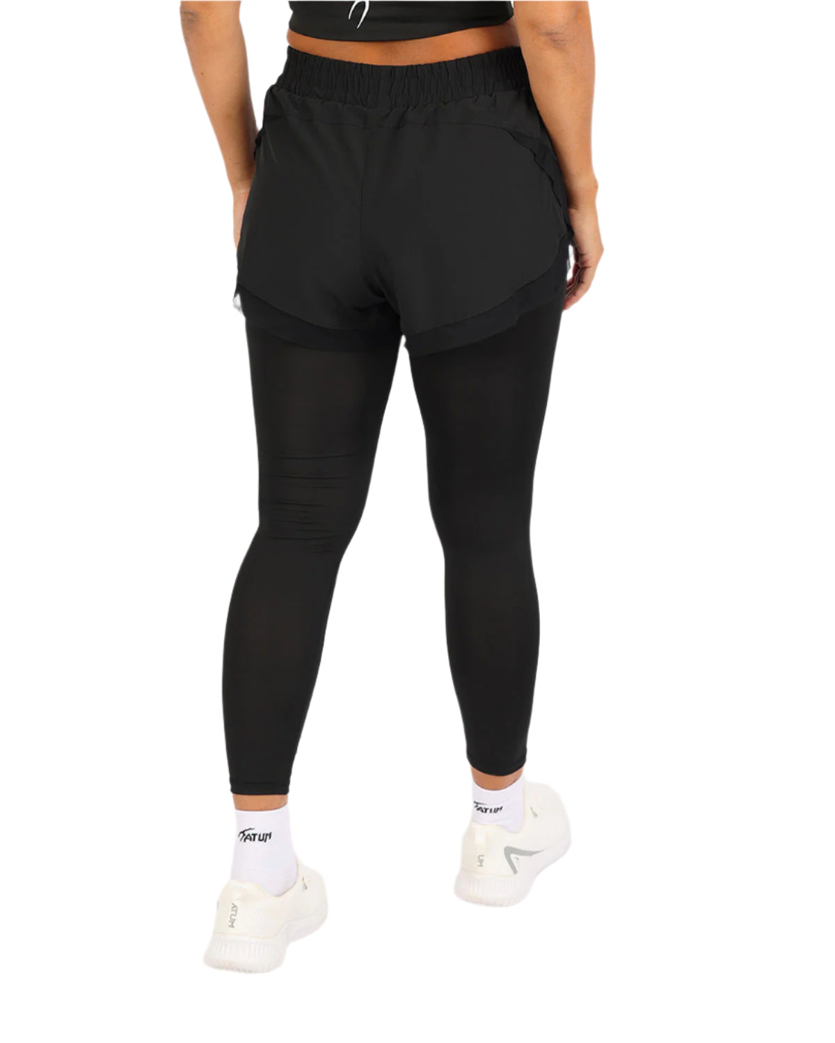 Pocket Wave Skort Black Leggings-Atum -47555170