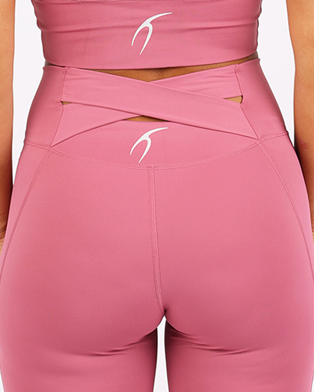 Curve Accent High-Rise Pink Leggings-Atum -20941590