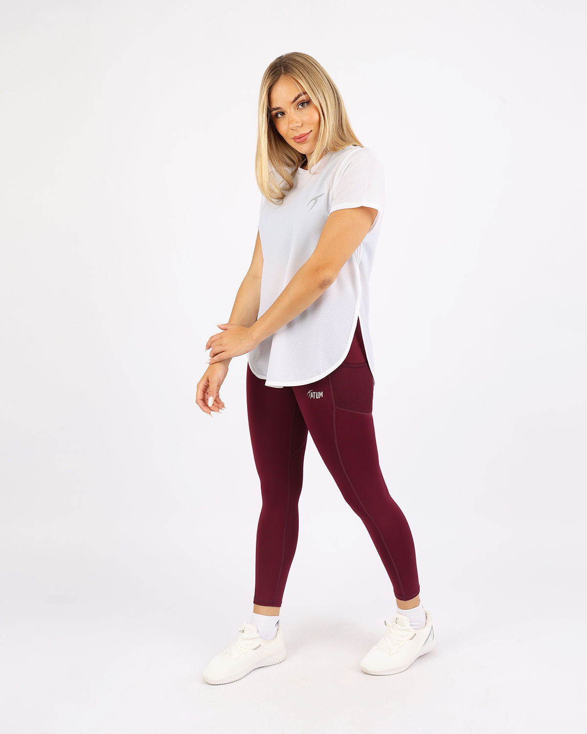 Short-Sleeve Training White Top-Atum -413474