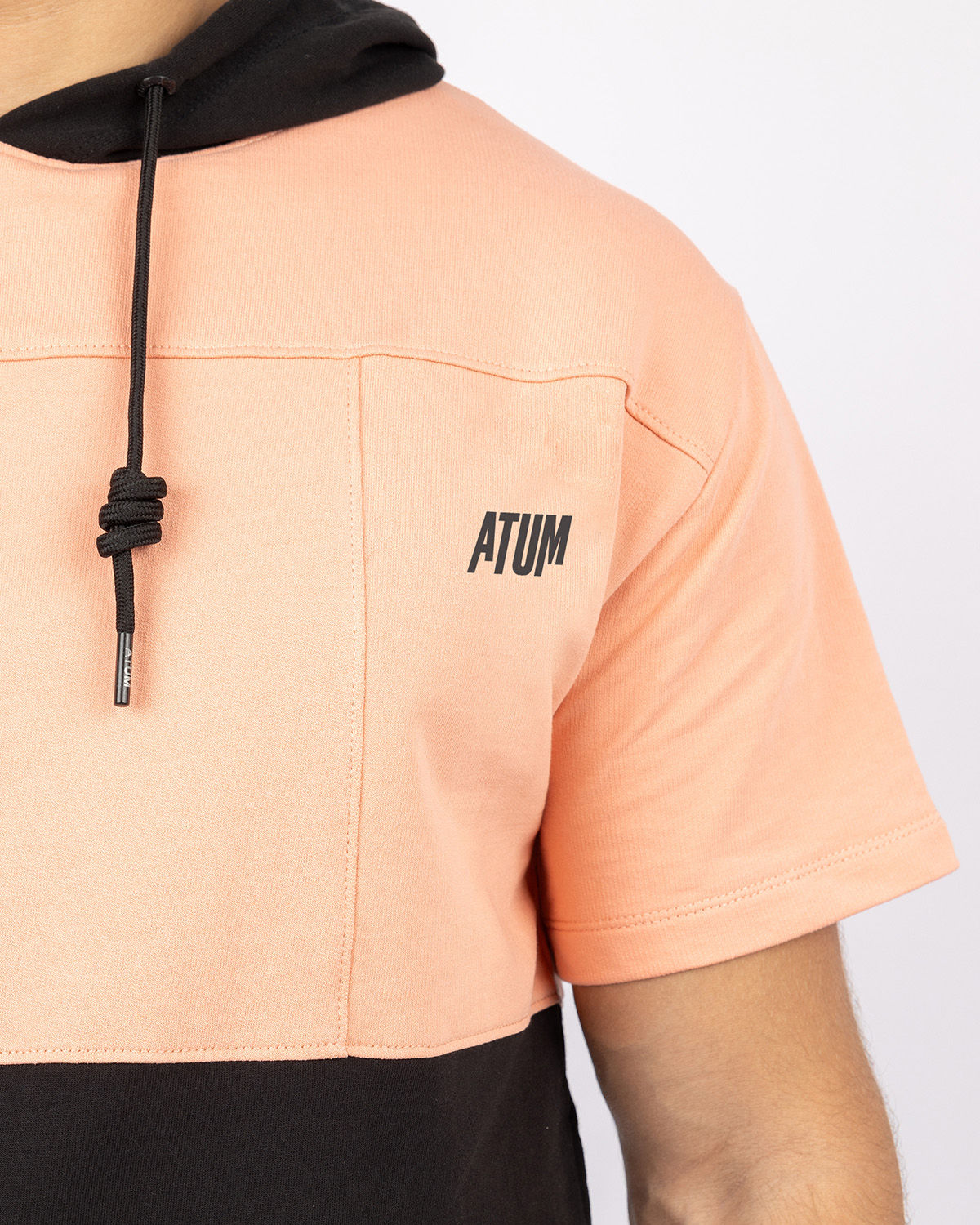 Half Sleeve Coral Hoodie-Atum -90422523