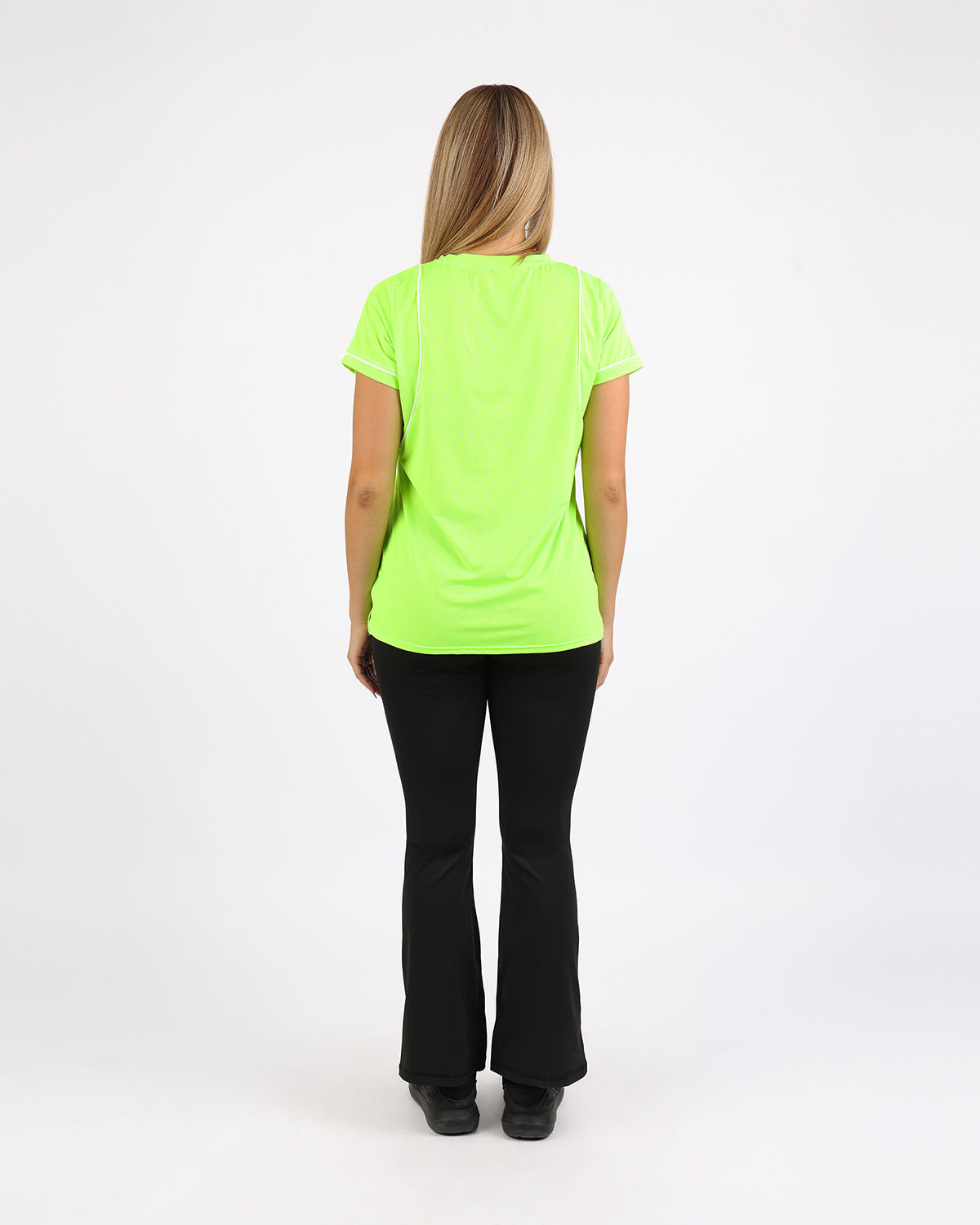 Short-Sleeve Breathable Lime Green Mesh Top-Atum -56149017