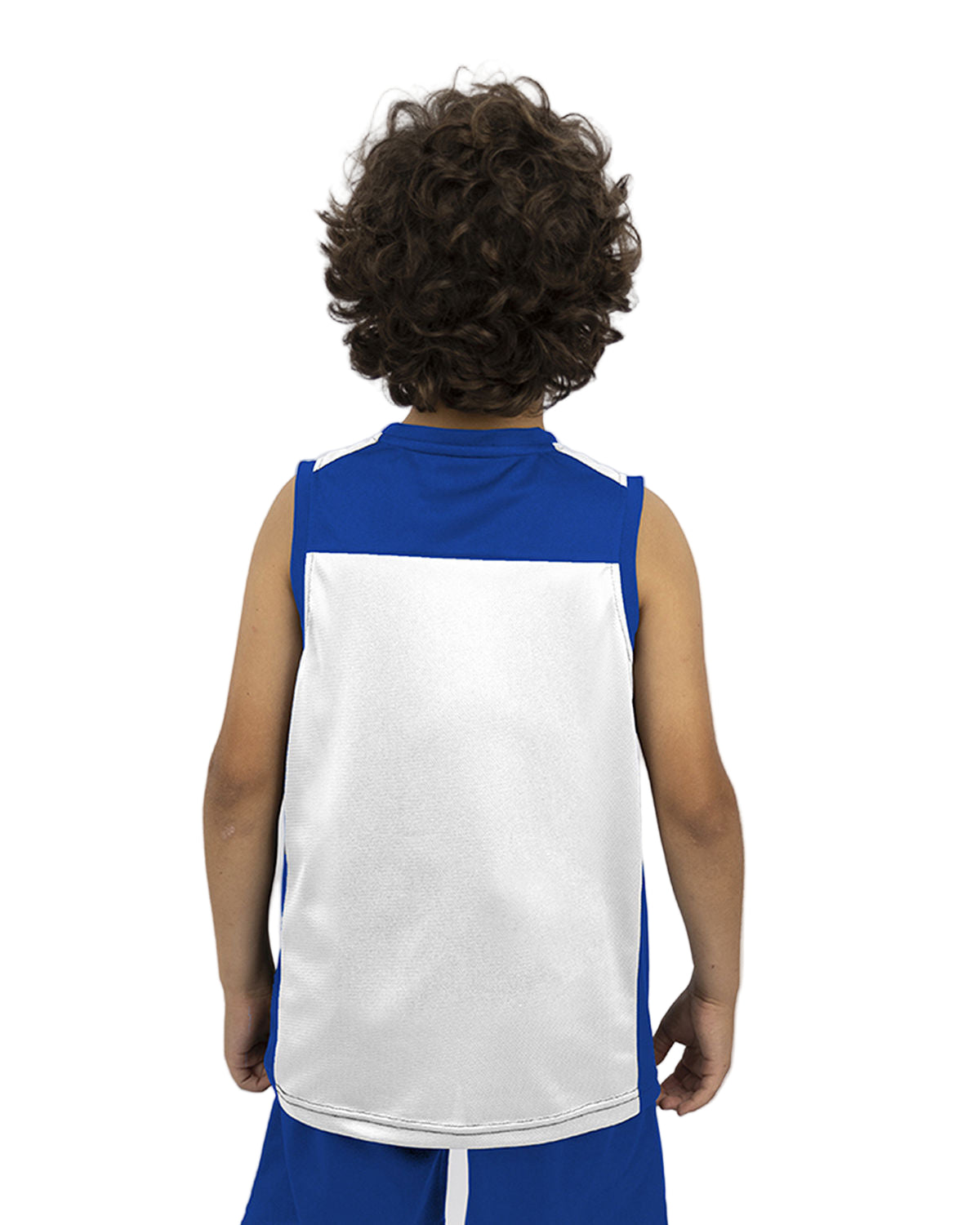Basic Vneck Blue Tank Top-Atum -22682600