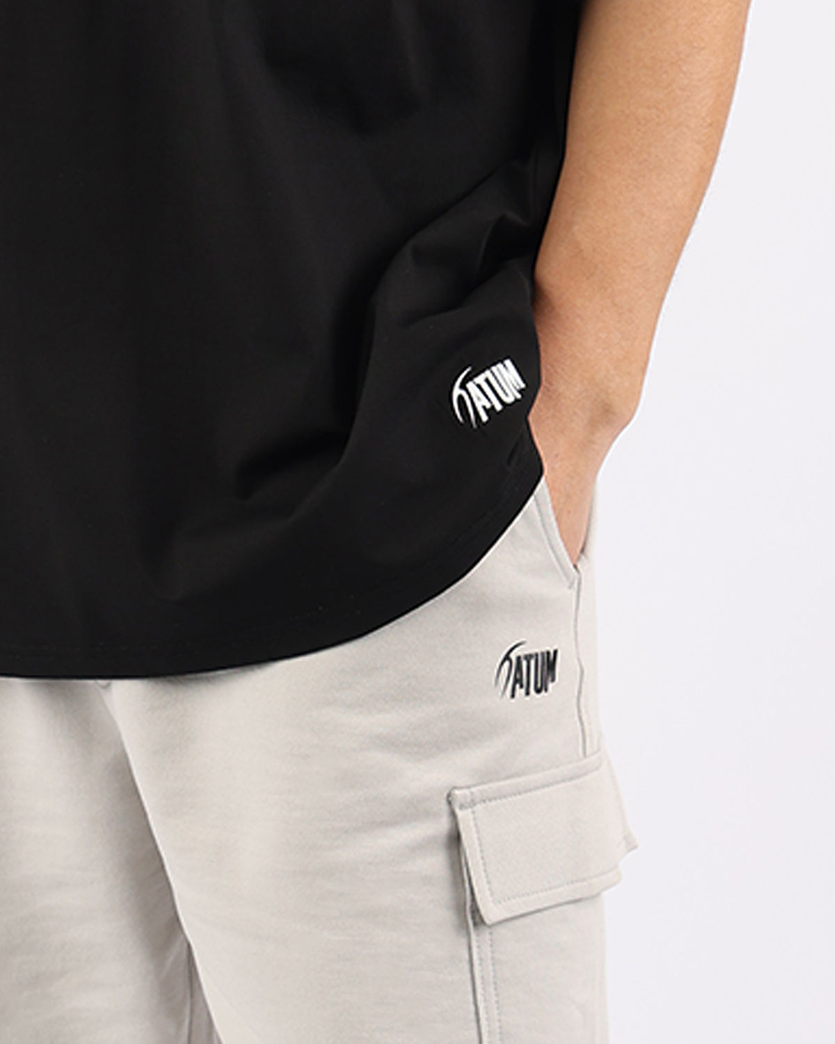 OverSized Basic Men's Black T-Shirt-Atum -54188160