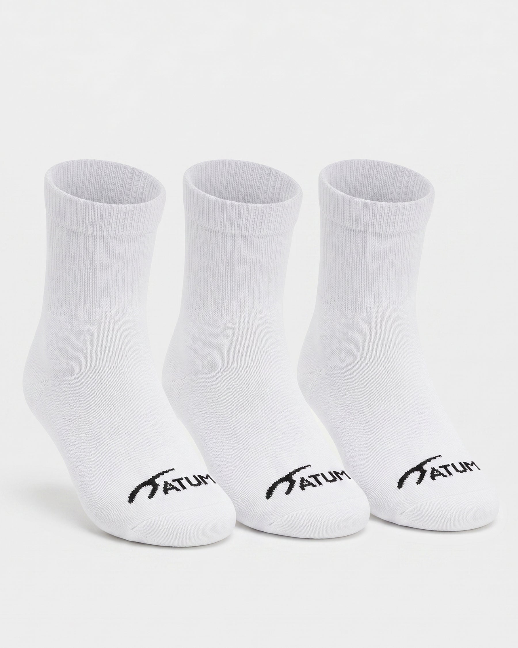 Kids Mid-Crew White Socks-Pack of 3