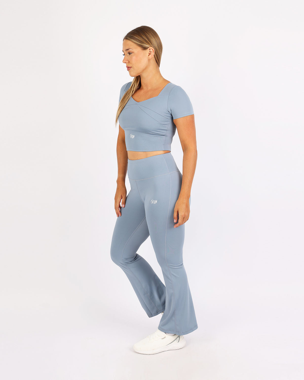 Wide Leg Yoga Light Blue Leggings-Atum -73050114