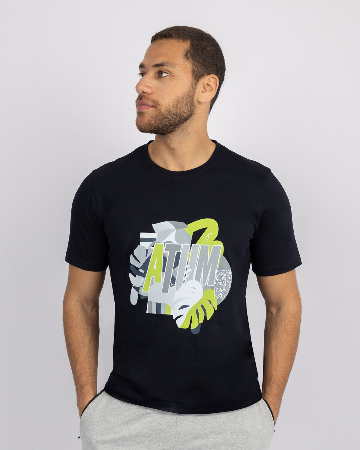 Printed Navy Men's T-Shirt-Atum -95774802