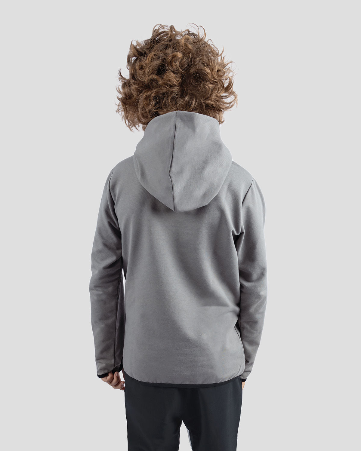 High-Neck Boy's Gray Hoodie-Atum -87508264