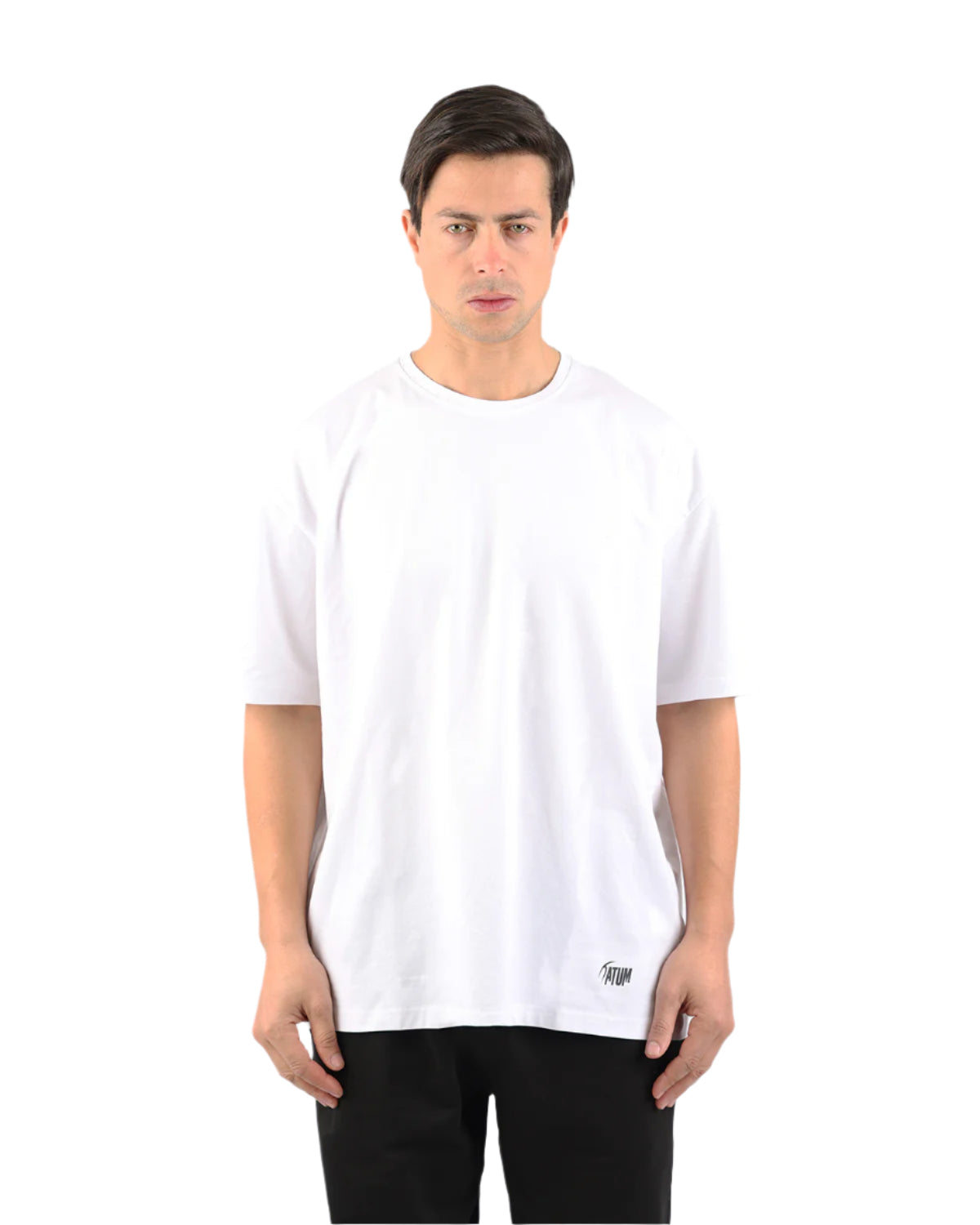 OverSized Basic Men's White T-Shirt-Atum -7541115