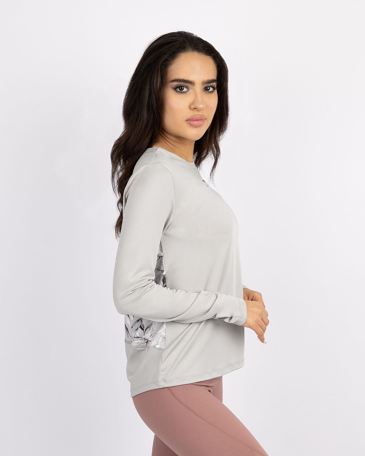 Crew Neck Women's Gray T-Shirt-Atum -90793223