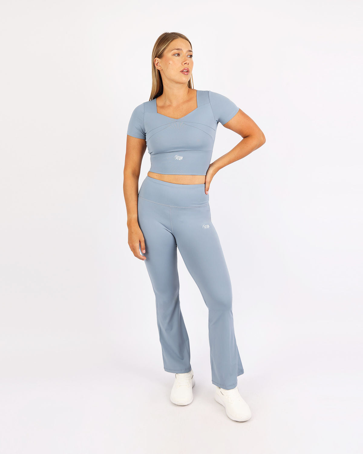 Wide Leg Yoga Light Blue Leggings-Atum -11522019