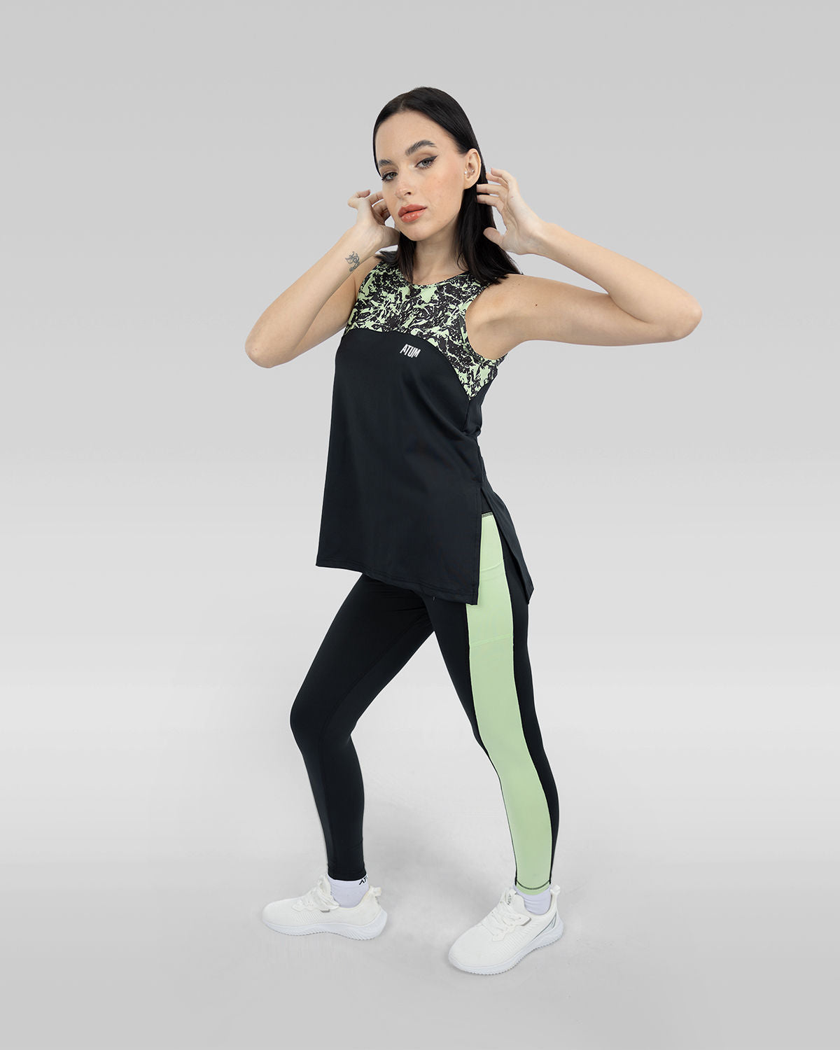 Women's Printed Cut Tank Top-Atum -9006516