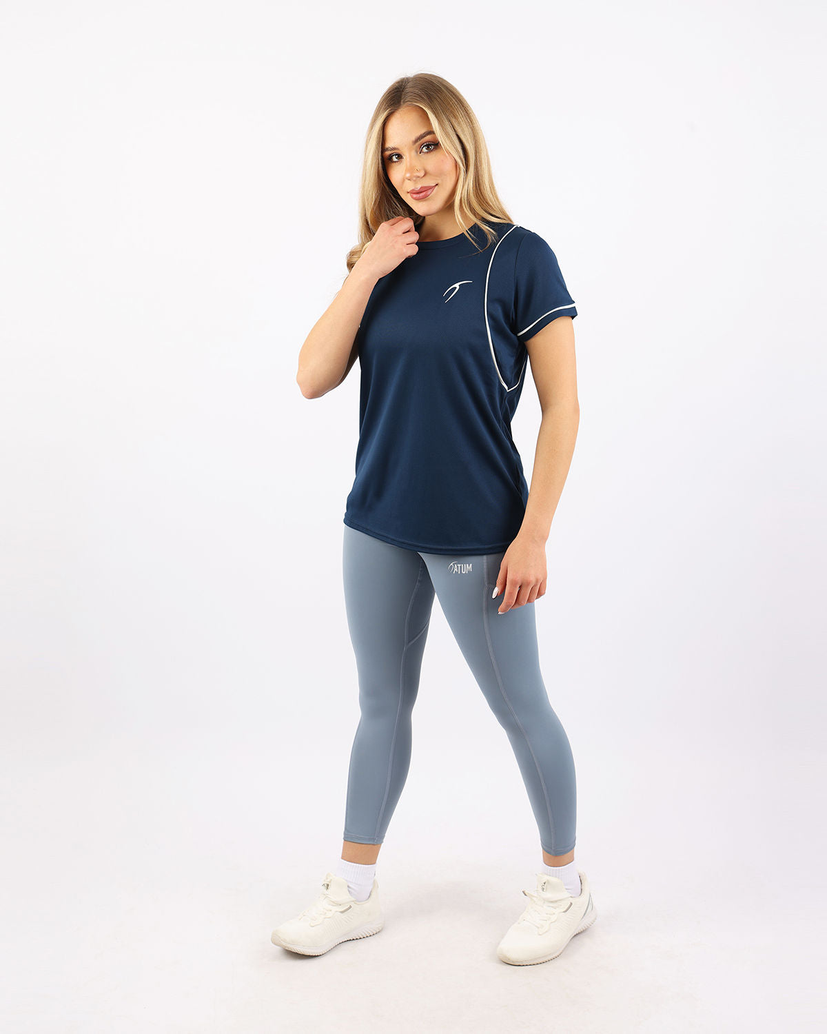 Ultra-Soft Cropped Blue T-Shirt-Atum -44382173