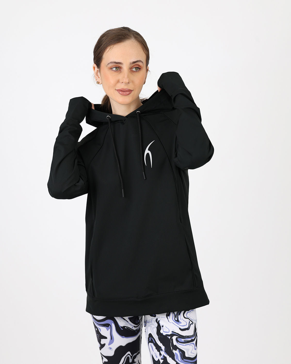 Long-Sleeve Training Black Hoodie-Atum -19513696