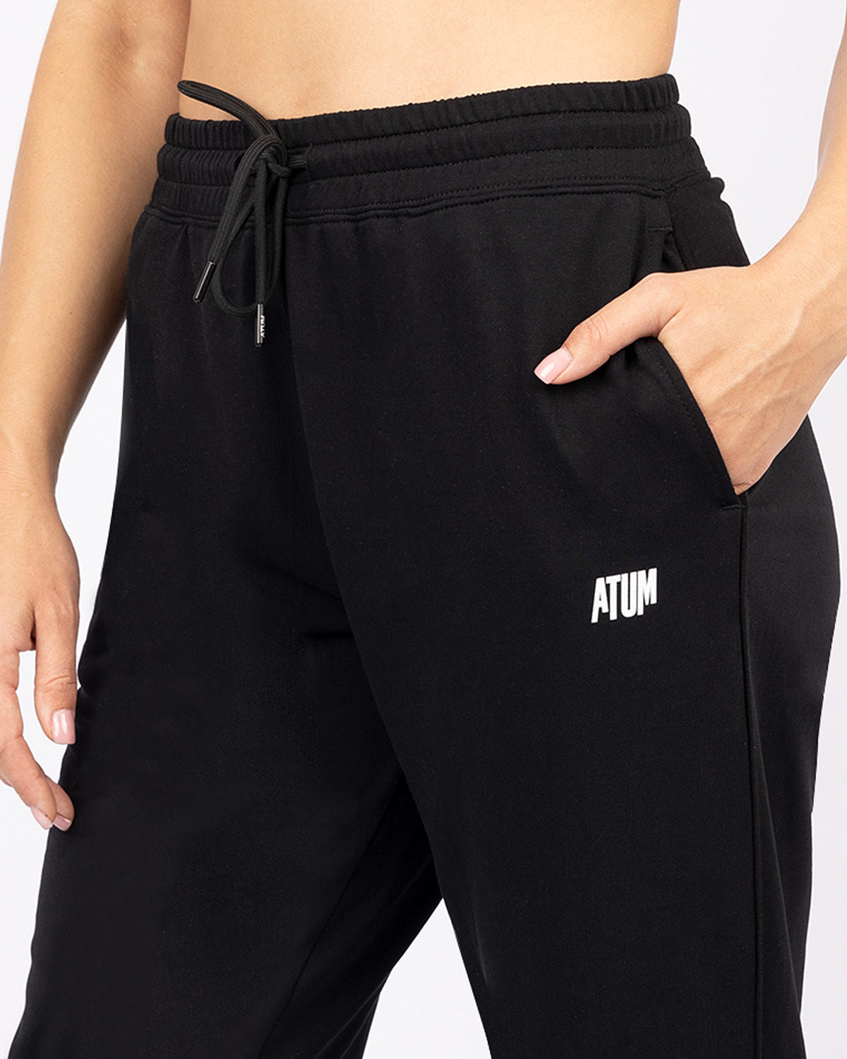 Women's Sport Black Sweatpants-Atum -3538552