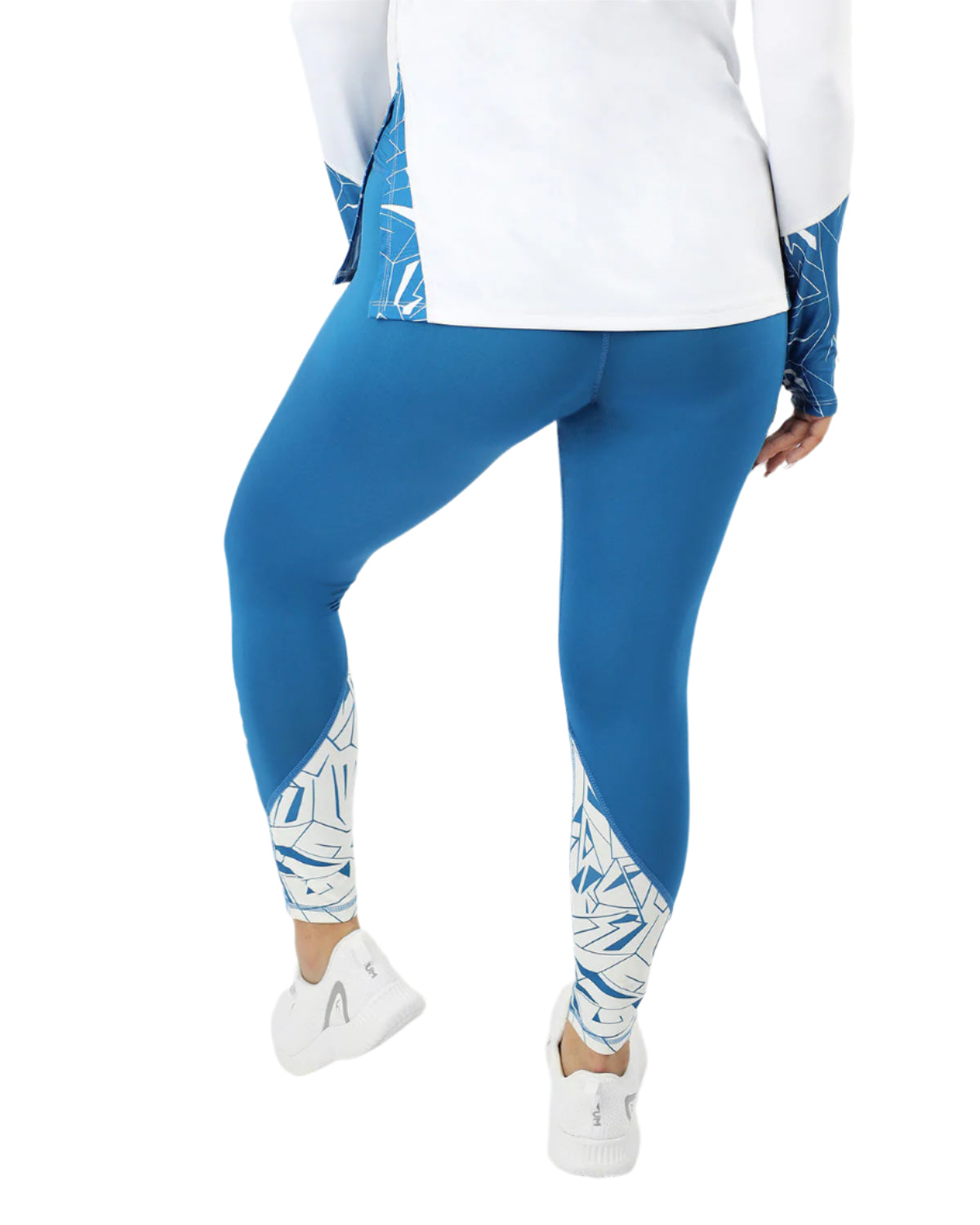 Printed Women's Blue Leggings-Atum -38876508