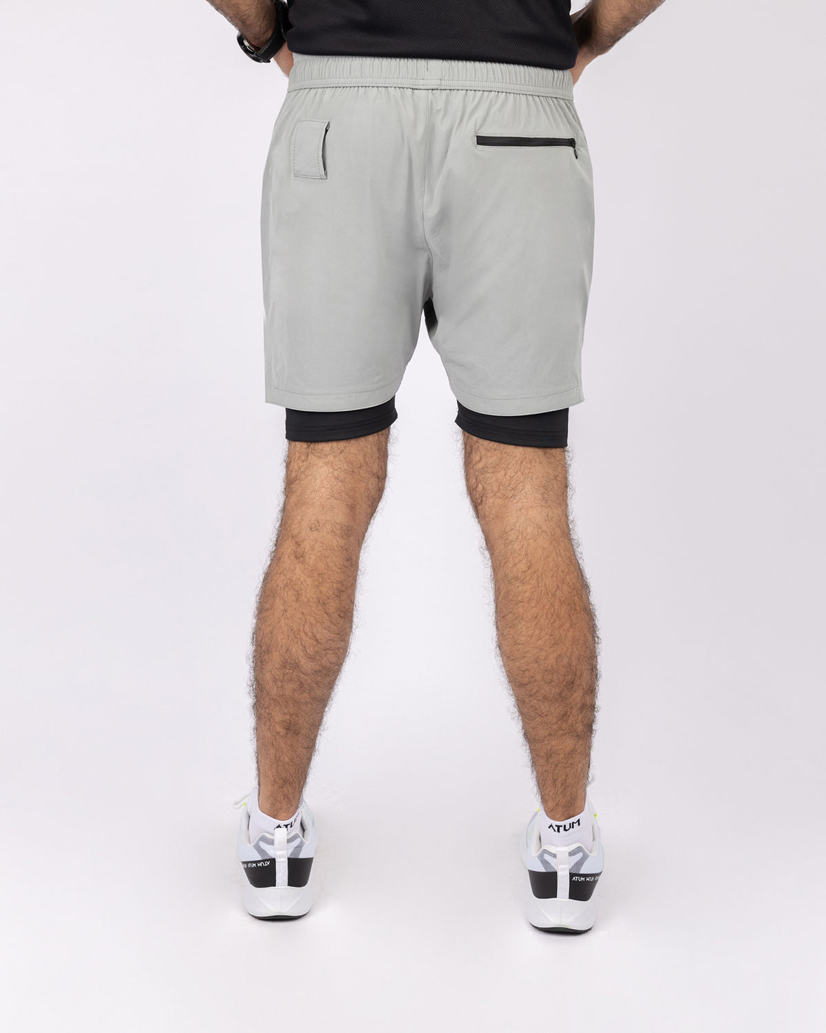 Hidden Pocket Light Gray Training Short-Atum -25477731