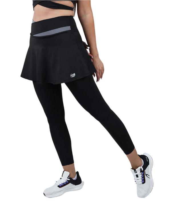 Flexi Flair Skirted Black Leggings-Atum -98690786