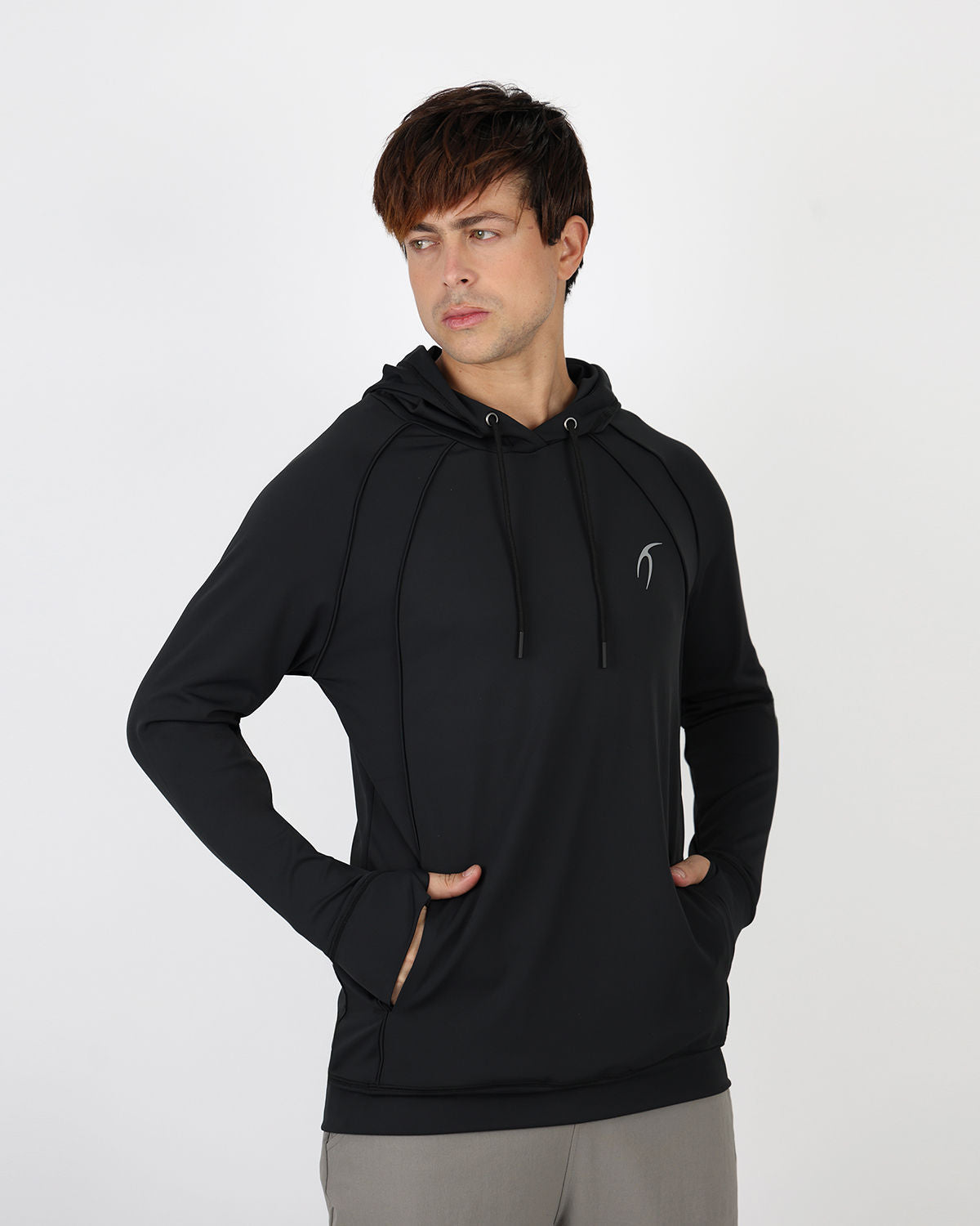 Long-Sleeve Training Black Hoodie-Atum -46871225