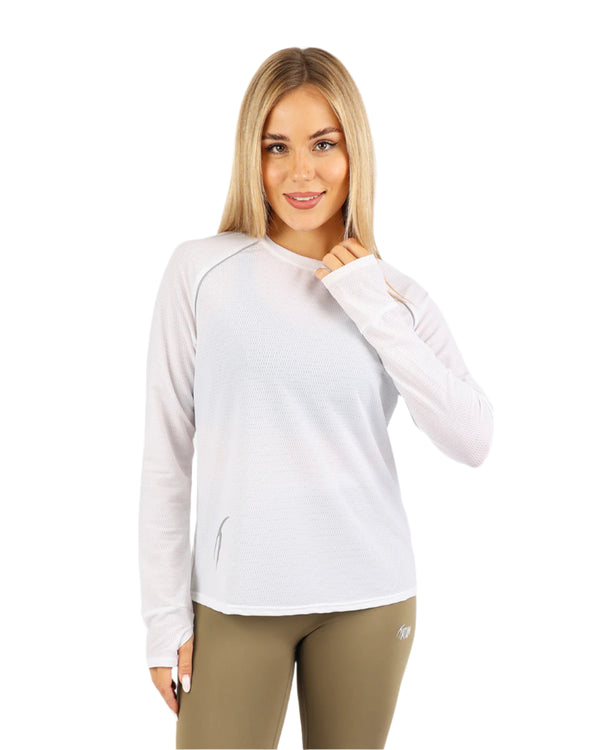 Long-Sleeve Training White Top-Atum -60997556