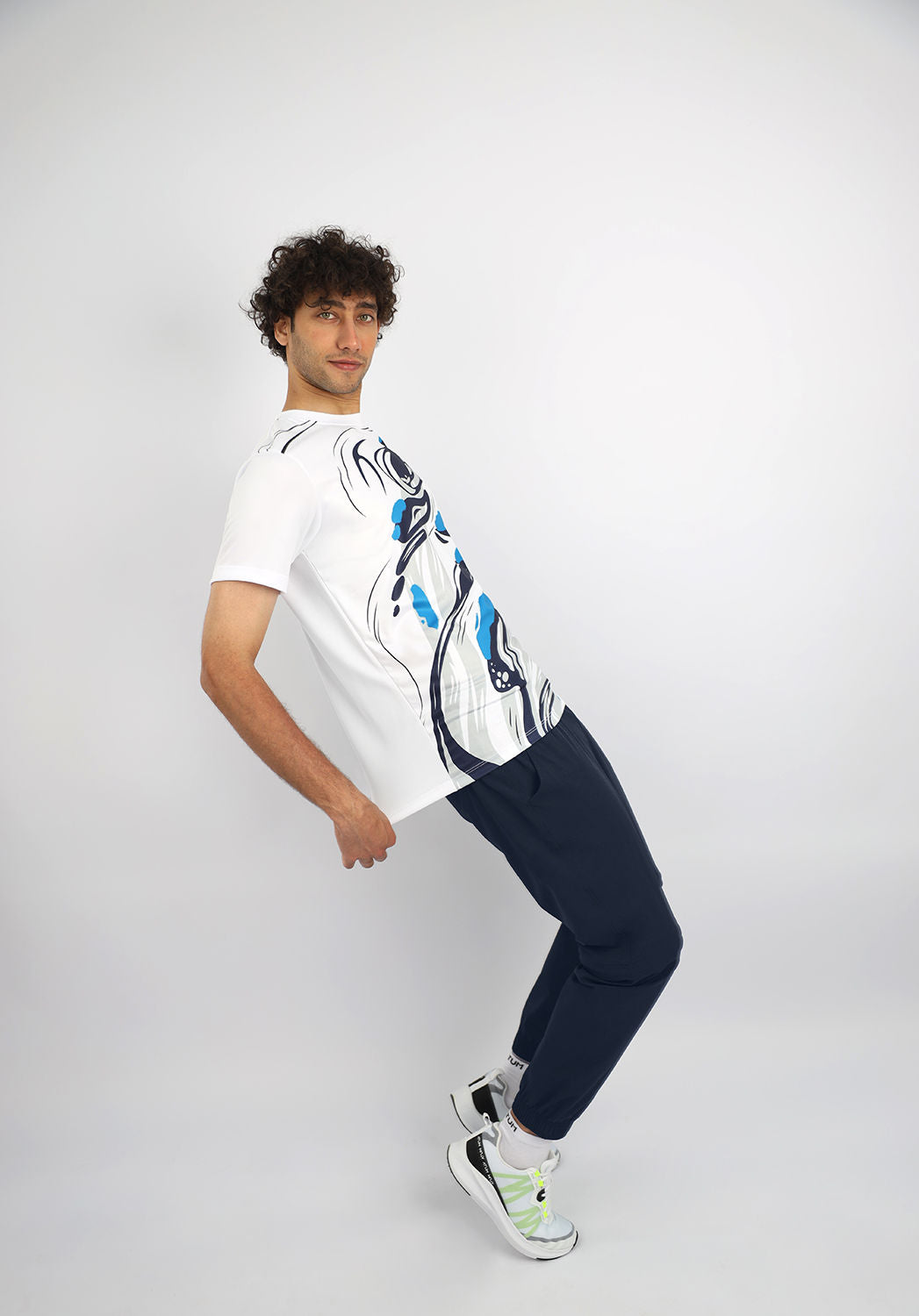 Men's Crew-Neck White T-Shirt-Atum -54925905