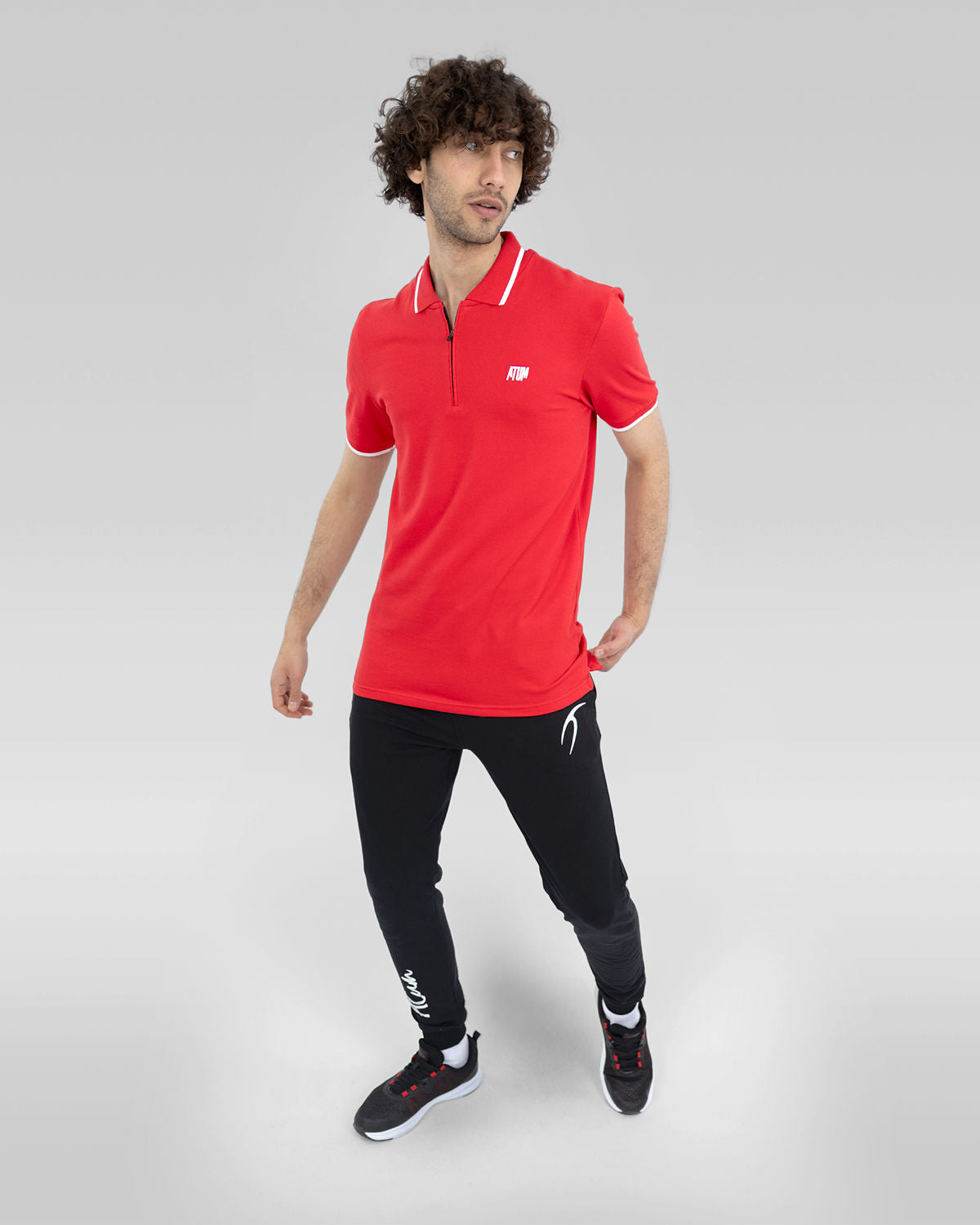 Men's Red Polo Shirt-Atum -76475439
